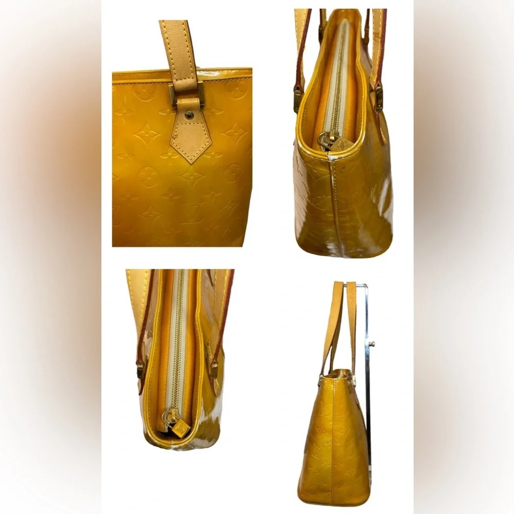 Louis Vuitton Beige Monogram Vernis Leather Houston Bag - Picture 11 of 12